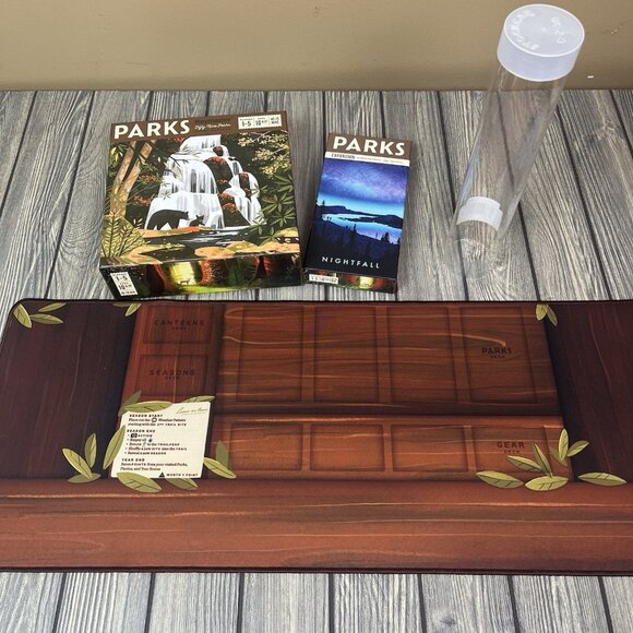 Parks Board Game Keymaster Board Game & Parks Nightfall expansion And Playmat - Picture 1 of 12